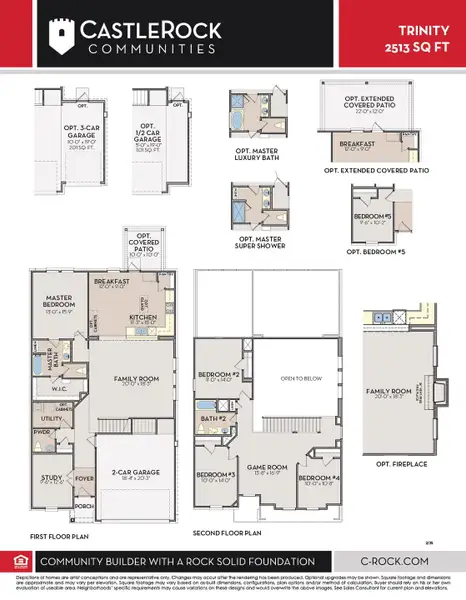 2D floor plan layout for the Trinity by CastleRock Communities in McCain's Station, Gallatin, TN (Image 4).