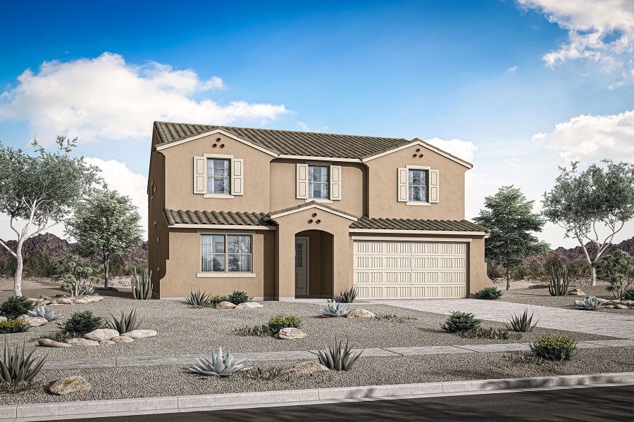 Representative exterior photo of a completed home built from the Pacific by Mattamy Homes in Tierra Vistoso, Surprise, AZ (Image 21).