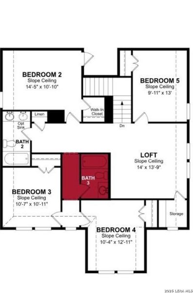 2D floor plan layout of this home in Bricewood, San Antonio, TX (Image 4).