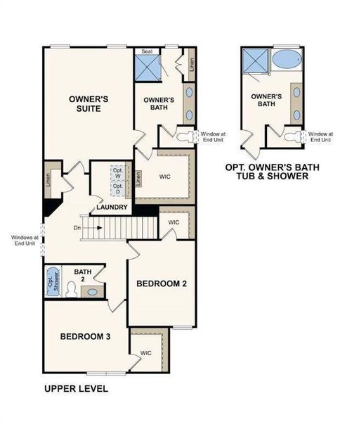 2D floor plan layout of this home in Azalea Square Townhomes, Lawrenceville, GA (Image 3).