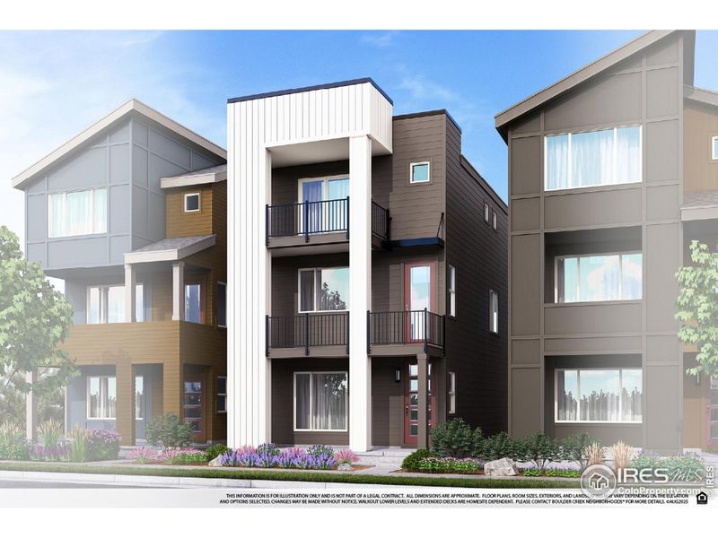 Front exterior of a new home in Baseline, Broomfield, CO, highlighting curb appeal (Image 1). Front exterior of a new home in Baseline, Broomfield, CO, highlighting curb appeal (Image 1).