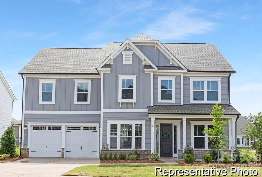 Front exterior of a new home in , Troutman, NC, highlighting curb appeal (Image 1). Front exterior of a new home in , Troutman, NC, highlighting curb appeal (Image 1).