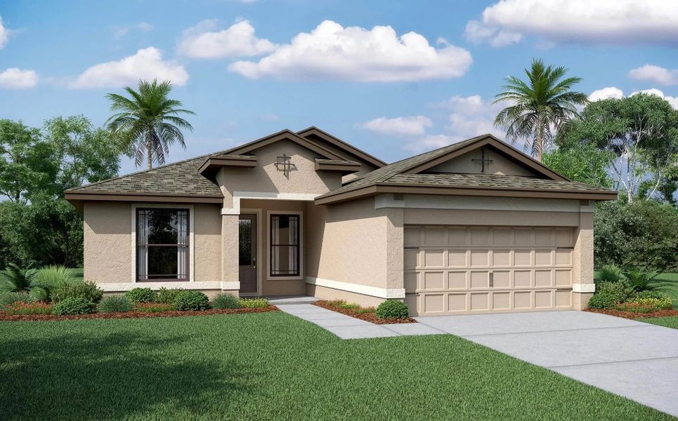 Representative exterior photo of a completed home built from the Venezia by Vitale Homes in Royal Highlands, Brooksville, FL (Image 1).