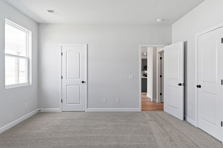 A room with white doors. A room with white doors.