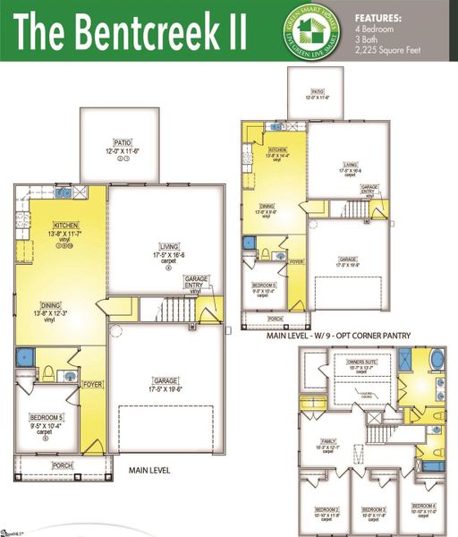 2D floor plan layout of this home in Shiloh Trail, Wellford, SC (Image 4).