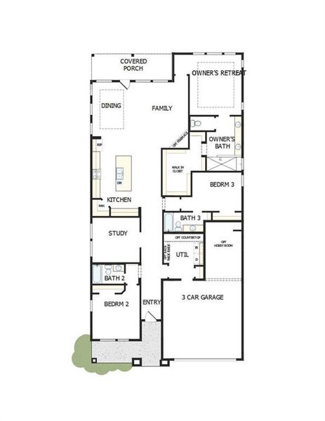 2D floor plan layout of this home in Crescent Pointe at Great Sky, Canton, GA (Image 3).