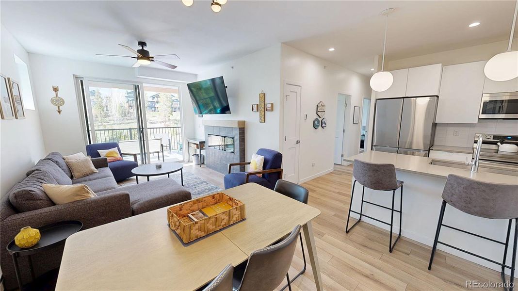 Open Floor Plan: Dining - Kitchen - Living Room