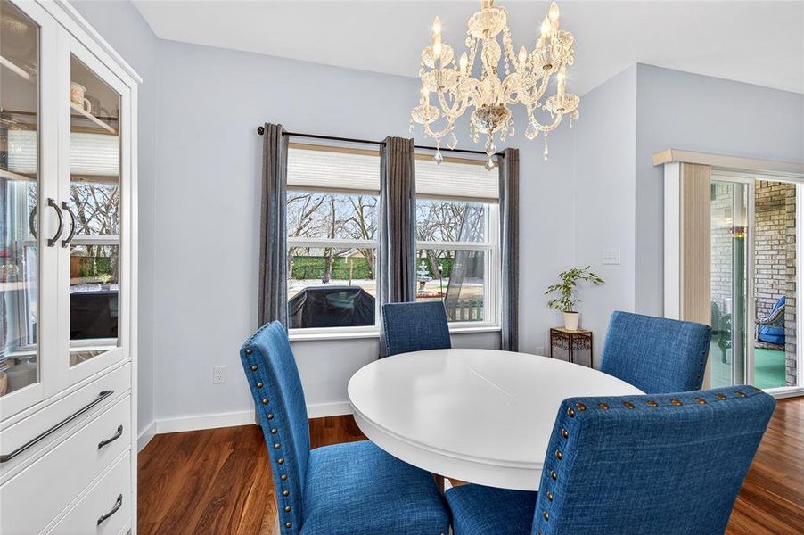 Lovely Designated Dining Area with Chandalier
