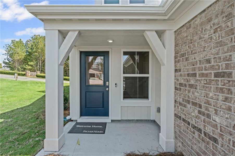 Front exterior of a new home in Villas at Gold Creek, Dawsonville, GA, highlighting curb appeal (Image 16).
