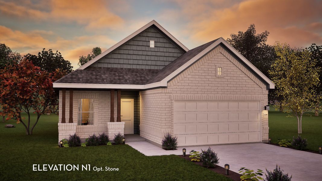 Representative exterior photo of a completed home built from the Comal by CastleRock Communities in Saddlebrook Estates, Waxahachie, TX (Image 5). Representative exterior photo of a completed home built from the Comal by CastleRock Communities in Saddlebrook Estates, Waxahachie, TX (Image 5).