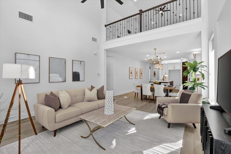 Furnished interior view inside a new home in Pecan Square 40', Northlake (Image 34).