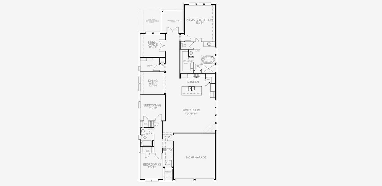 2D floor plan layout for the 2026W by Perry Homes in Veramendi, New Braunfels, TX (Image 4).