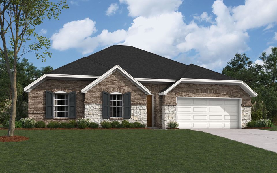 Representative exterior photo of a completed home built from the The Odessa by William Ryan Homes in Creekside, Royse City, TX (Image 5). Representative exterior photo of a completed home built from the The Odessa by William Ryan Homes in Creekside, Royse City, TX (Image 5).