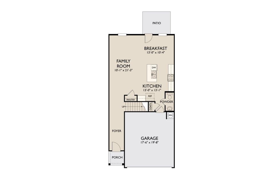 2D floor plan layout for the Marigold by Ashton Woods in Langston Reserve, Cartersville, GA (Image 3).