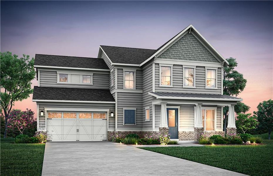 Front exterior of a new home in Silverwood, Cumming, GA, highlighting curb appeal (Image 1).