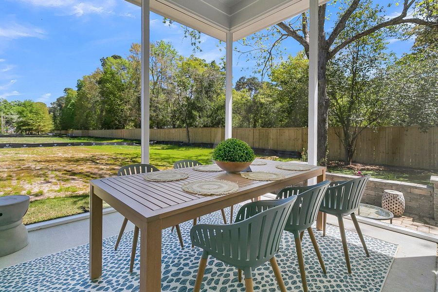 Exterior details and patio area of a home in Hidden Ponds Reserve, Awendaw (Image 3). Exterior details and patio area of a home in Hidden Ponds Reserve, Awendaw (Image 3).