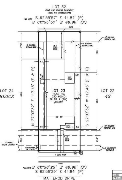 14012 Matterod Drive preliminary plot plan