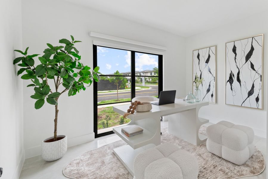 Representative furnished interior of a home built from the Model E by Onx Homes in On Alba, Florida City (Image 40).