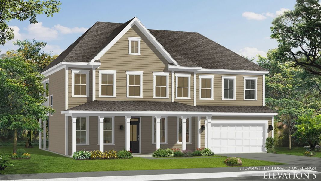 Elevation 5 rendering of the Stonefield home plan by DRB Homes Elevation 5 rendering of the Stonefield home plan by DRB Homes