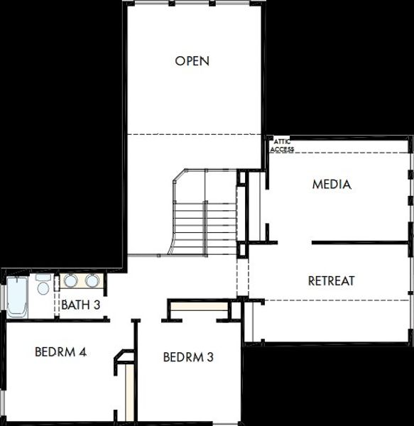 2D floor plan layout of this home in Prairieland Village - Summit Collection, Cypress, TX (Image 5).