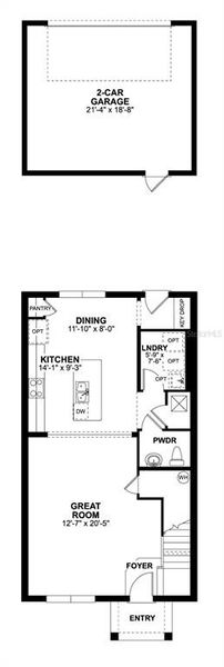2D floor plan layout of this home in Center Lake on the Park, St. Cloud, FL (Image 4).