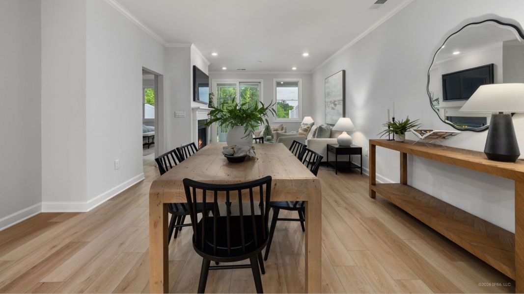 Furnished interior view inside a new home in The Courtyards at Oak Grove, Durham (Image 12).