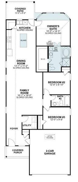 2D floor plan layout of this home in Pinewood at Grand Texas, New Caney, TX (Image 5).