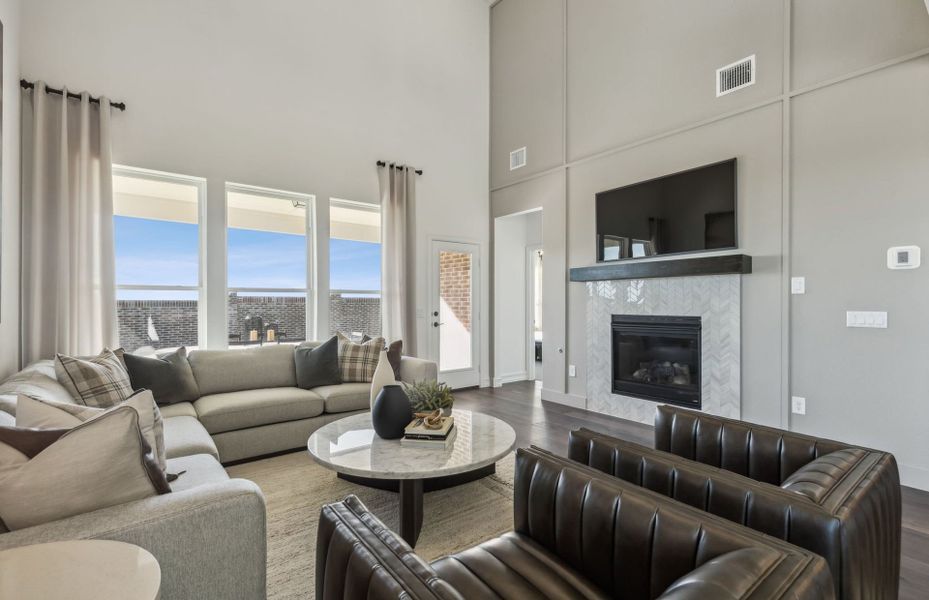 Furnished interior view inside a new home in Pinnacle at Legacy Hills, Celina (Image 9). Furnished interior view inside a new home in Pinnacle at Legacy Hills, Celina (Image 9).