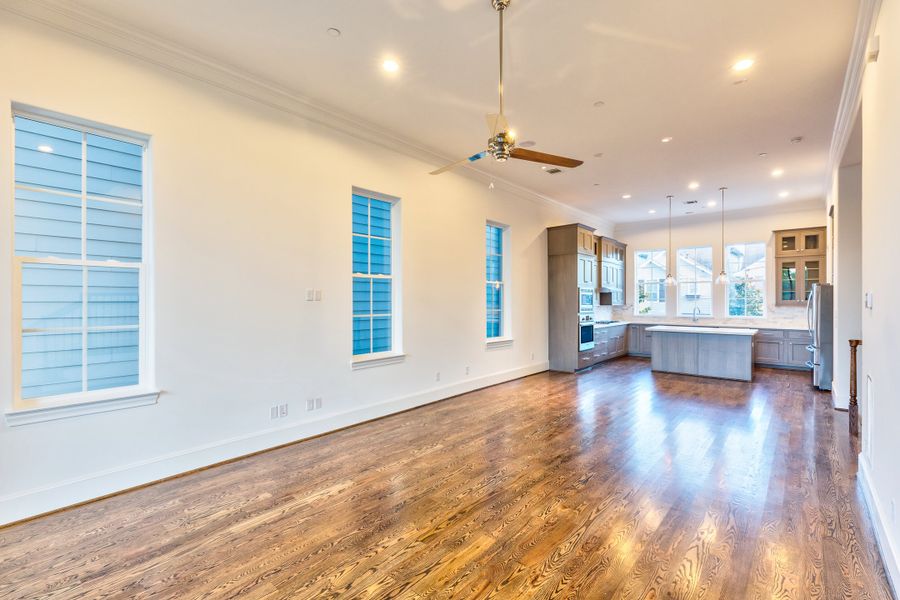 Spacious, unfurnished interior of a new home in The Brownstones at East Quarter, Dallas (Image 11). Spacious, unfurnished interior of a new home in The Brownstones at East Quarter, Dallas (Image 11).