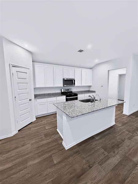 Open Kitchen with Granite countertops