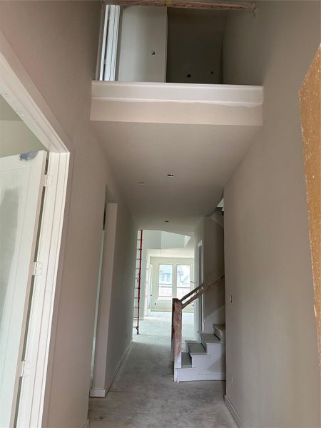 Two story foyer with overlook.