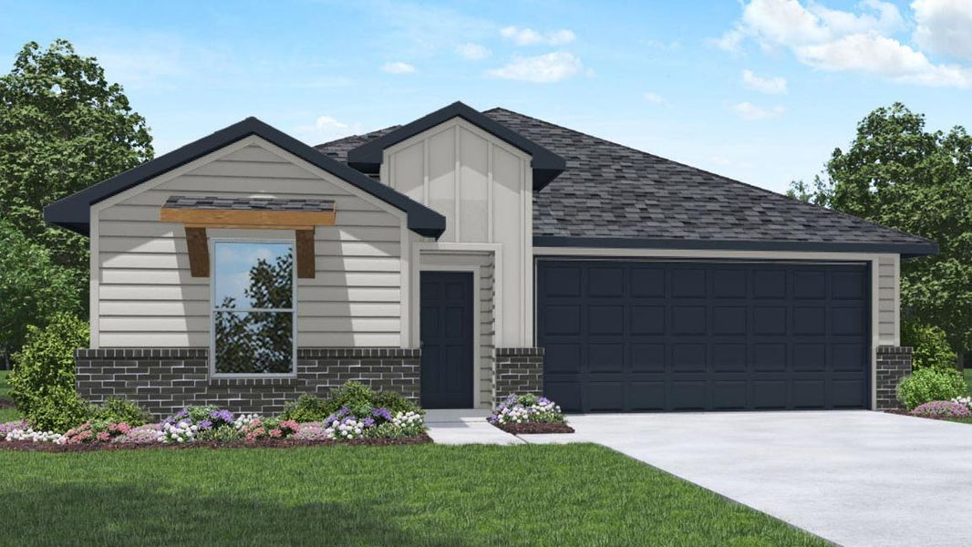 Representative exterior photo of a completed home built from the Caden by D.R. Horton in Sunterra Lakes, Brookshire, TX (Image 5).