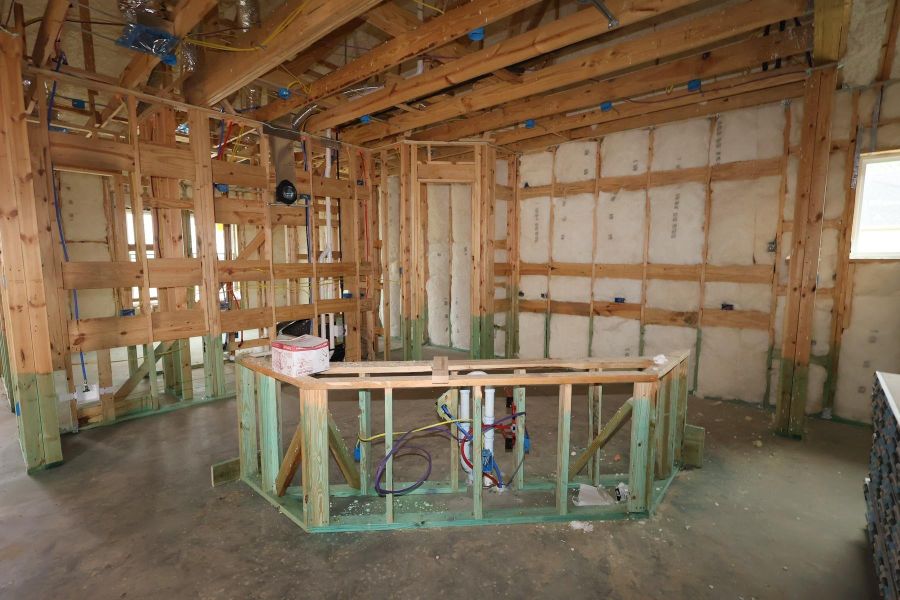 In-progress construction of a new home in Riceland 50’ Alley Load Homesites, Mont Belvieu, TX (Image 7).