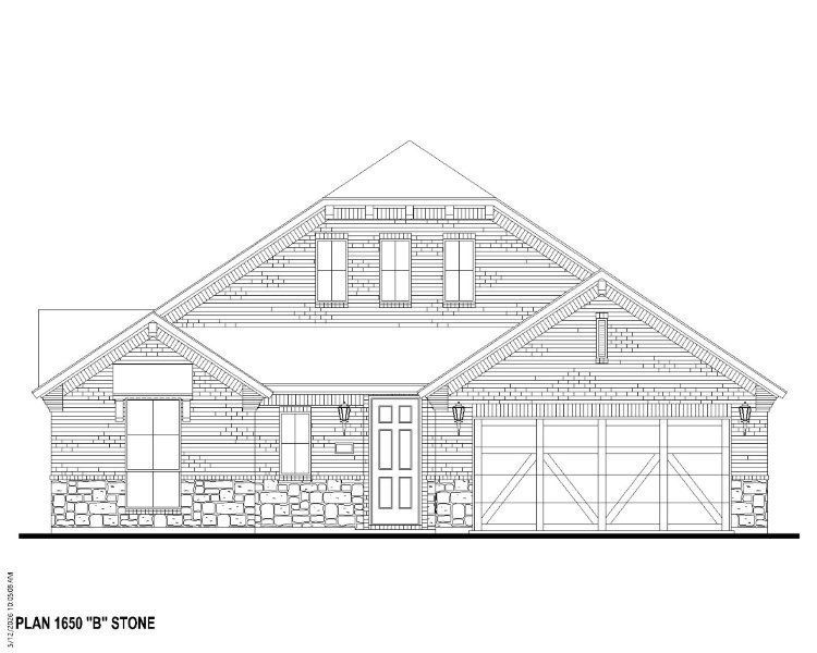 Plan 1650 Elevation B w/ Stone