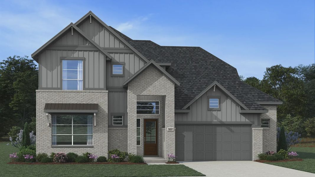 Representative exterior photo of a completed home built from the Rivers by Chesmar Homes in Westland Ranch, League City, TX (Image 31). Representative exterior photo of a completed home built from the Rivers by Chesmar Homes in Westland Ranch, League City, TX (Image 31).