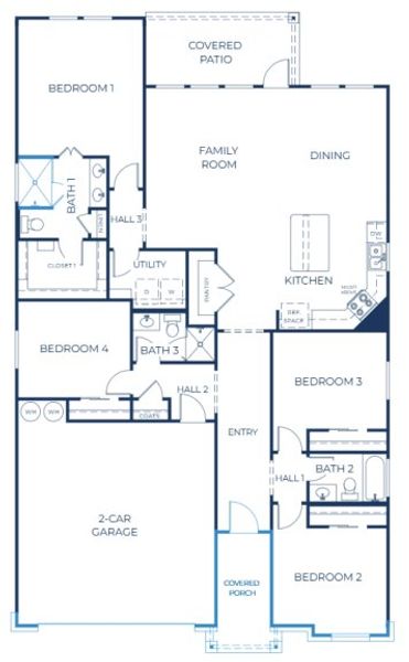 2D floor plan layout of this home in North Point, Temple, TX (Image 3).