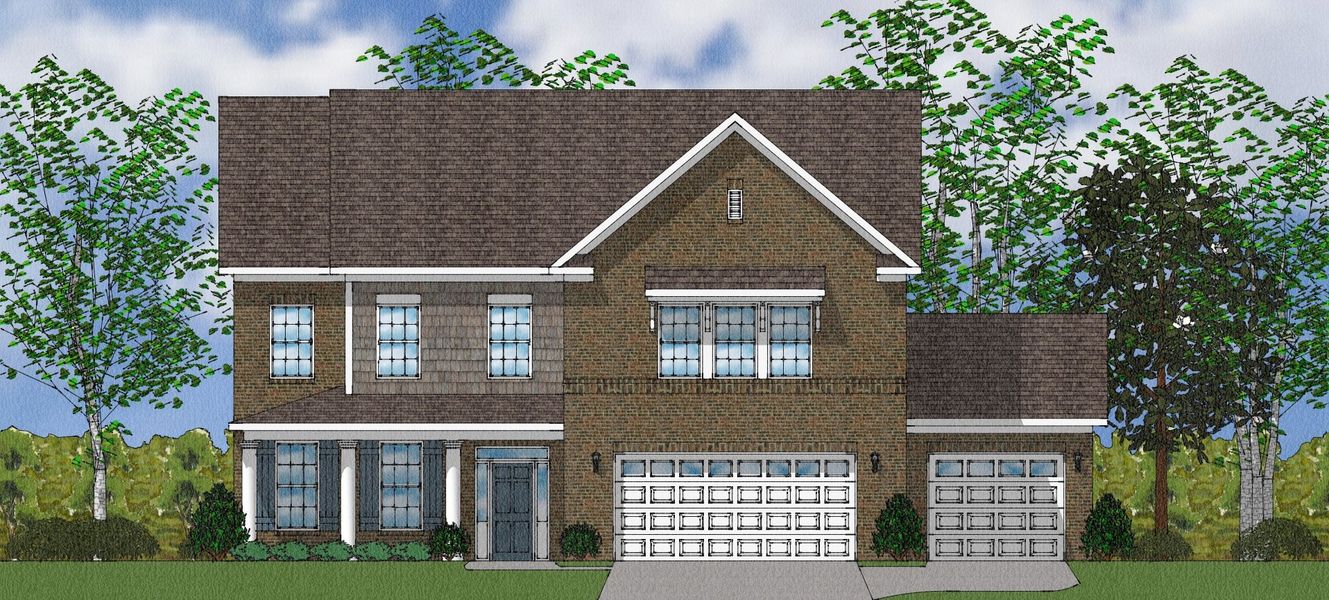 Representative exterior photo of a completed home built from the Cushing II - Elite Collection by Mungo Homes in Suter Estates, Easley, SC (Image 14).