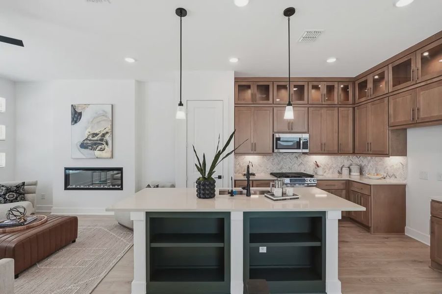Furnished interior view inside a new home in Centero at Stone Oak, San Antonio (Image 17).