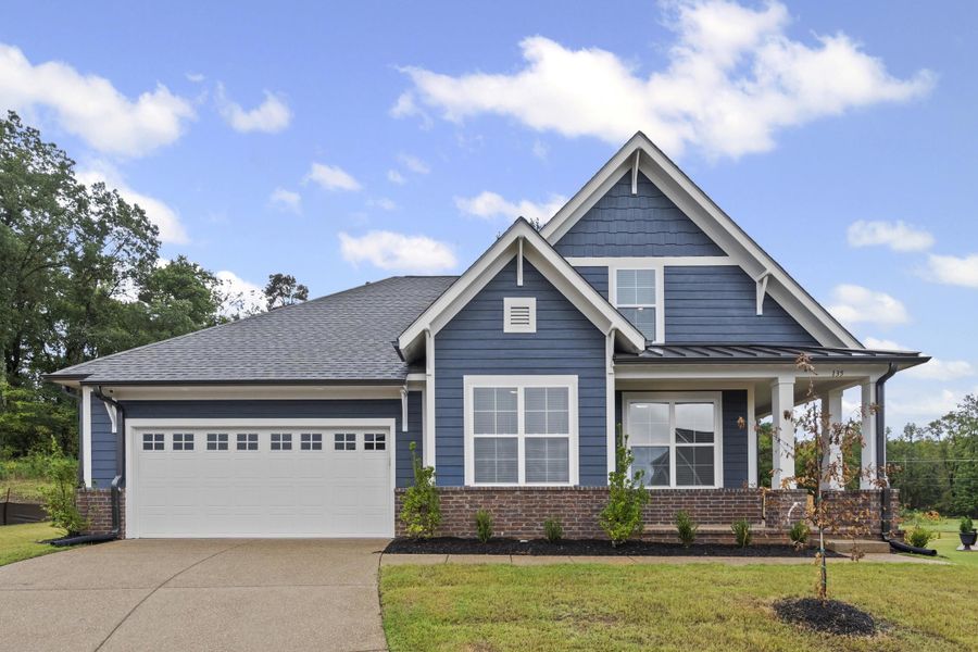 Front exterior of a new home in Twin Oaks, Oakland, TN, highlighting curb appeal (Image 17).