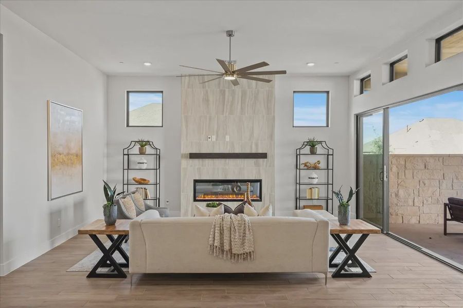 Representative furnished interior of a home built from the Bradley by Chesmar Homes in Sweetwater, Austin (Image 9).