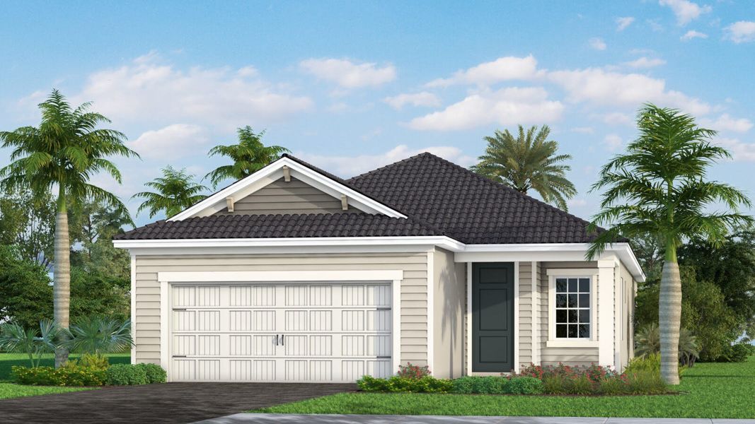 Front exterior of a new home in Windward, Sarasota, FL, highlighting curb appeal (Image 1). Front exterior of a new home in Windward, Sarasota, FL, highlighting curb appeal (Image 1).