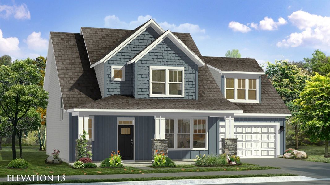 Representative exterior photo of a completed home built from the Sutherland - Finished Basement by DRB Homes in Pinebrook, Woodruff, SC (Image 27).