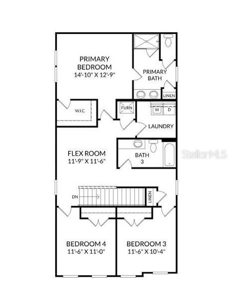 2D floor plan layout of this home in Brack Ranch, St. Cloud, FL (Image 5).