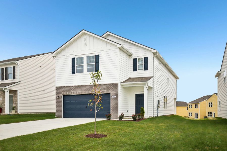 Representative exterior photo of a completed home built from the Pioneer by Starlight Homes in Sunrise at Arbor Ridge, La Vergne, TN (Image 2).