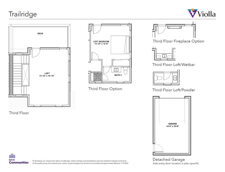 2D floor plan layout for the Plan 1 by Koelbel and Company in Violla, Boulder, CO (Image 3).