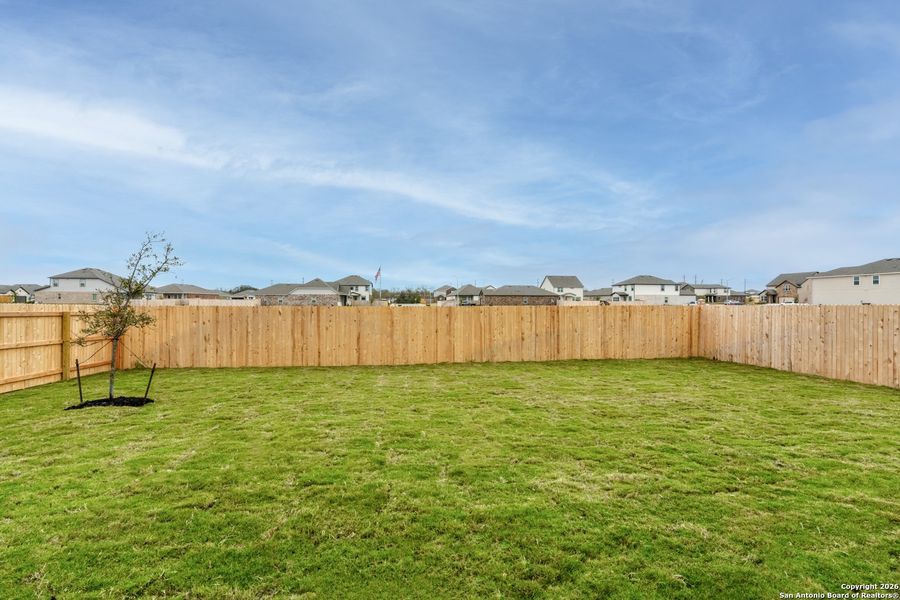 Exterior details and patio area of a home in The Heights at Saddlebrook Ranch 60's, Schertz (Image 3).