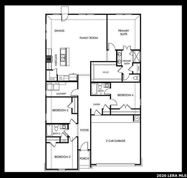 2D floor plan layout of this home in Estancia Ranch - Classic Series, San Antonio, TX (Image 5).