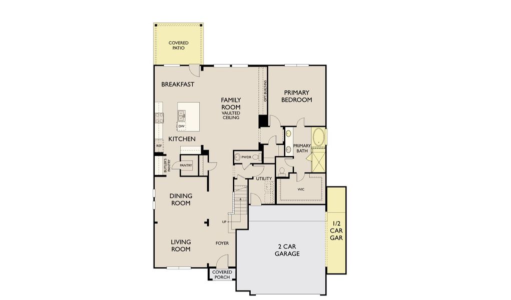 2D floor plan layout for the Aubrey by Ashton Woods in Wildrye 60ft, Waller, TX (Image 4).