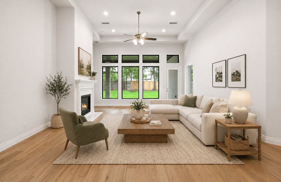 Furnished interior view inside a new home in The Woodlands Hills 65′, Willis (Image 8).