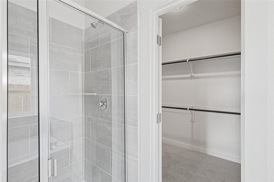 Bathroom with an enclosed shower